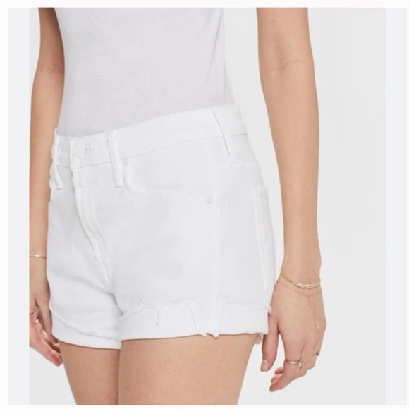 Mother “The Rascal Slit Flip” Short in white, 28 - Picture 3 of 3